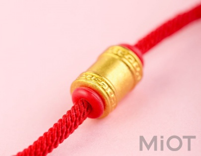 Золотий браслет Xiaomi LuckyME Gold  beads bracelet 17 см 2.1 г Red